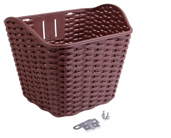 Корзина без стойки 26-28" Pl H340*W260*D270 коричневая TEN 019 без кронштейна