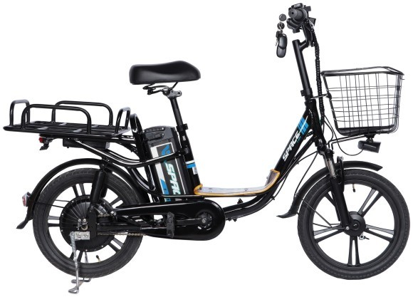Велосипед з електроприводом 18" AL SPACE eELDORADO DD FR рама-15" 48B 20А*г 1000Вт чорно-синій 2026, укр