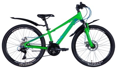 Велосипед AL 24" Discovery QUBE AM DD рама- 2024 (зелено-синий)