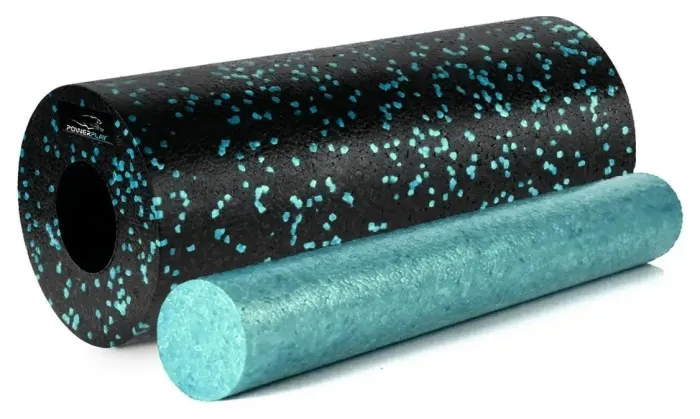 Массажний набір PowerPlay PP_4015 EPP Foam Roller Set 4in1 (2-а ролі + 2-а м'ячі) Чорно-бірюзовий