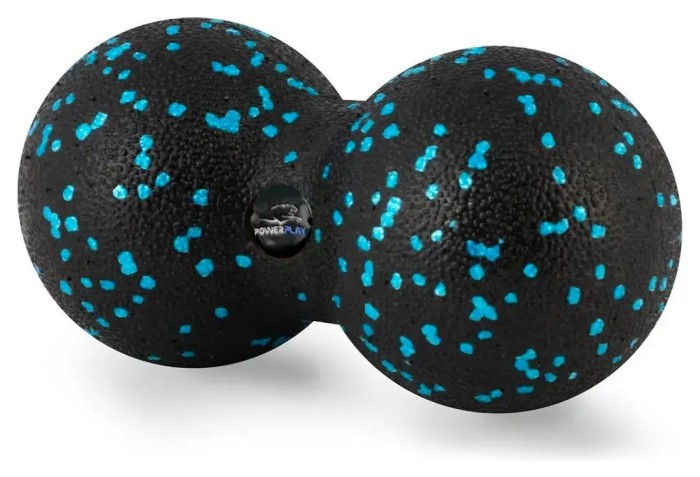 Массажний набір PowerPlay PP_4015 EPP Foam Roller Set 4in1 (2-а ролі + 2-а м'ячі) Чорно-бірюзовий