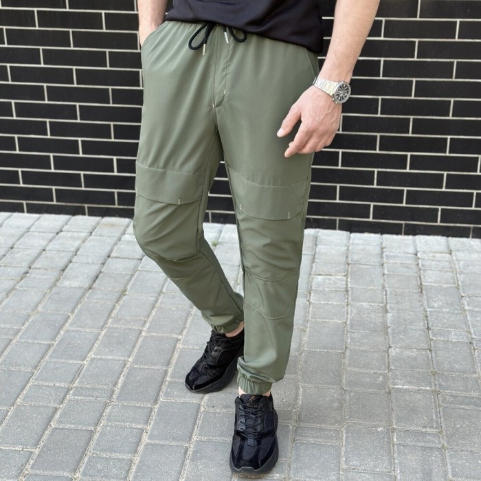 Чоловічі штани джогери з кишенями світлий хакі Pobedov Vershyna, укр, укр