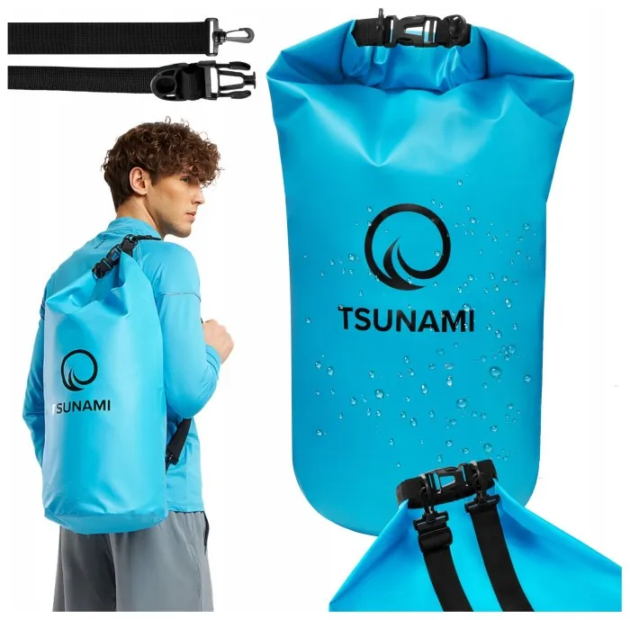 Гермомішок TSUNAMI Dry Pack 30 л водозахисний Sky Blue (P-5907739313270)