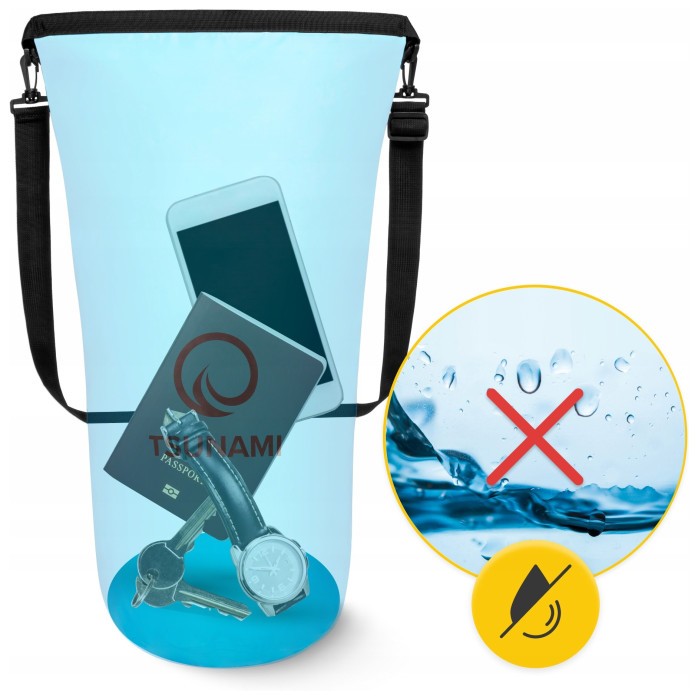 Гермомішок TSUNAMI Dry Pack 30 л водозахисний Sky Blue (P-5907739313270)