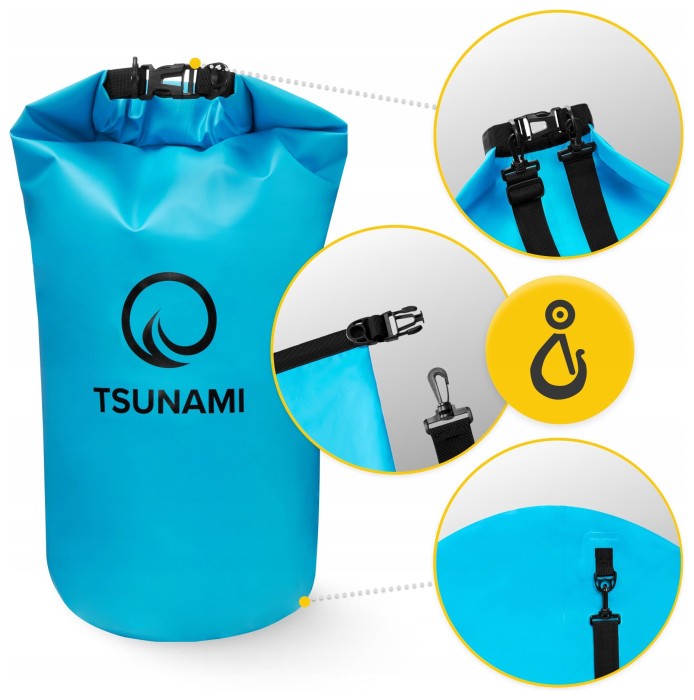 Гермомішок TSUNAMI Dry Pack 30 л водозахисний Sky Blue (P-5907739313270)