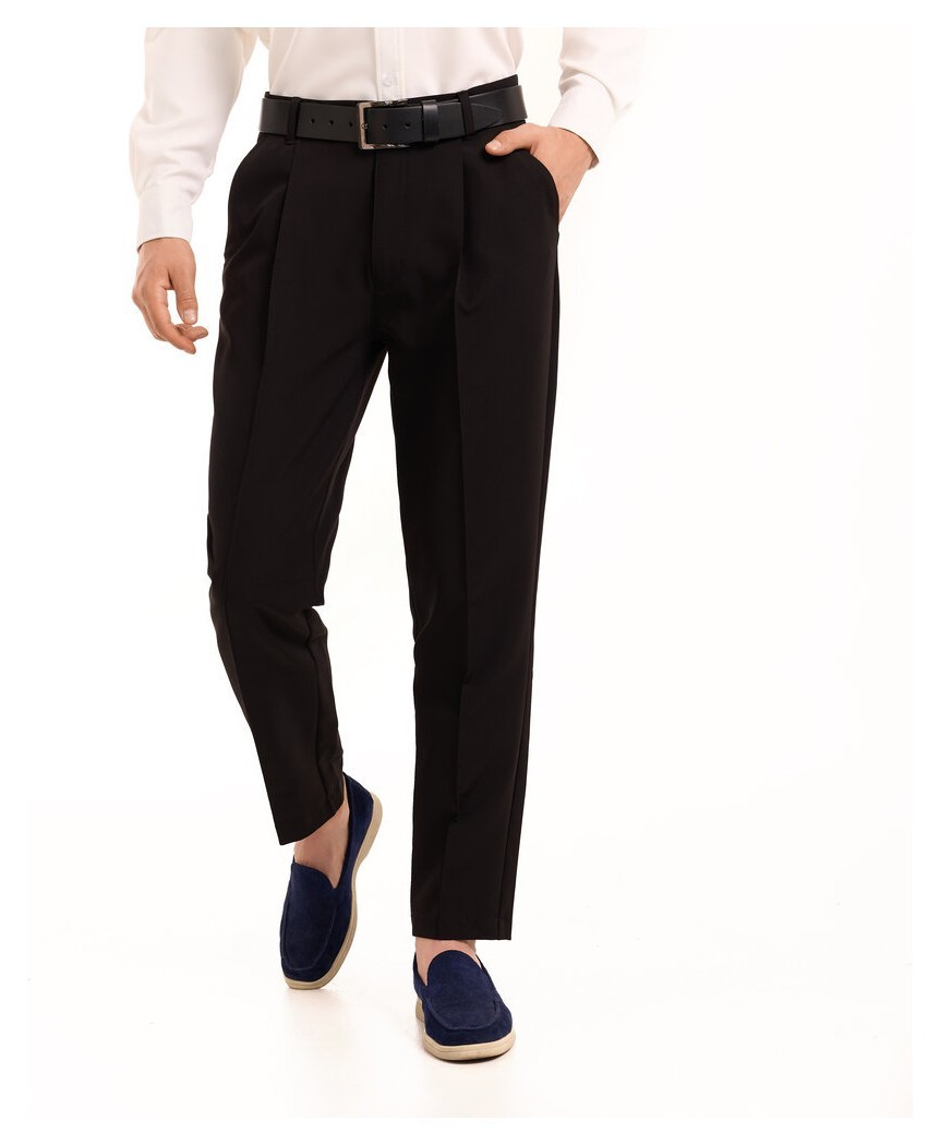 Черные мужские брюки смарт-кежуал со стрелками Pobedov Legend. Повседневная мужская одежда