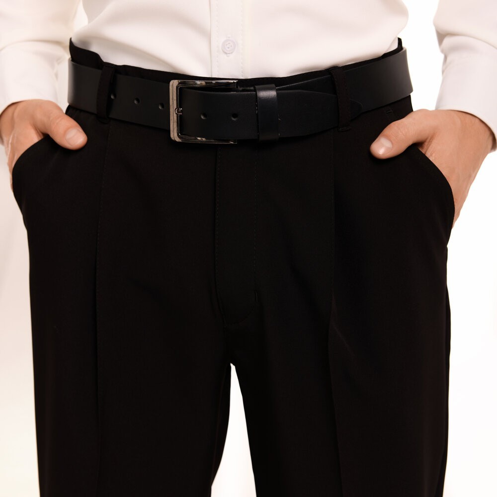 Черные мужские брюки смарт-кежуал со стрелками Pobedov Legend. Повседневная мужская одежда