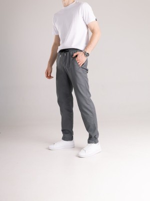 Чоловічі штани карго демісезонні темно-сірі котонові Pobedov Step