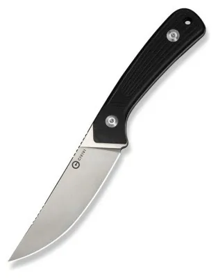 Ніж фіксований туристичний Civivi Carveth (9,1 см) AEB-L / G10 чорний з чохлом