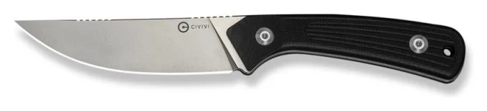 Ніж фіксований туристичний Civivi Carveth (9,1 см) AEB-L / G10 чорний з чохлом