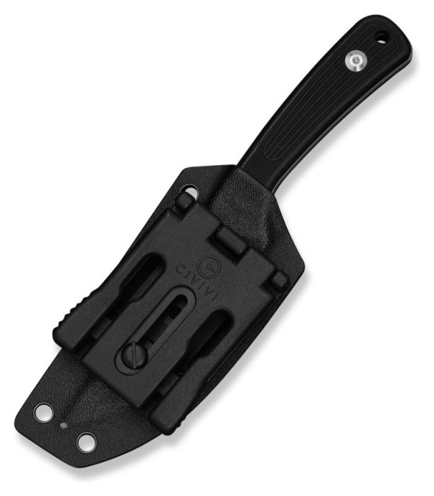 Ніж фіксований туристичний Civivi Carveth (9,1 см) AEB-L / G10 чорний з чохлом