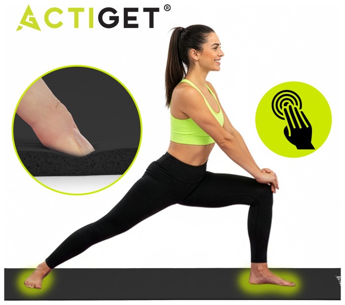 Коврик спортивный Actiget NBR 183 x 61 x 1 cм для йоги и фитнеса ACT0020 Black