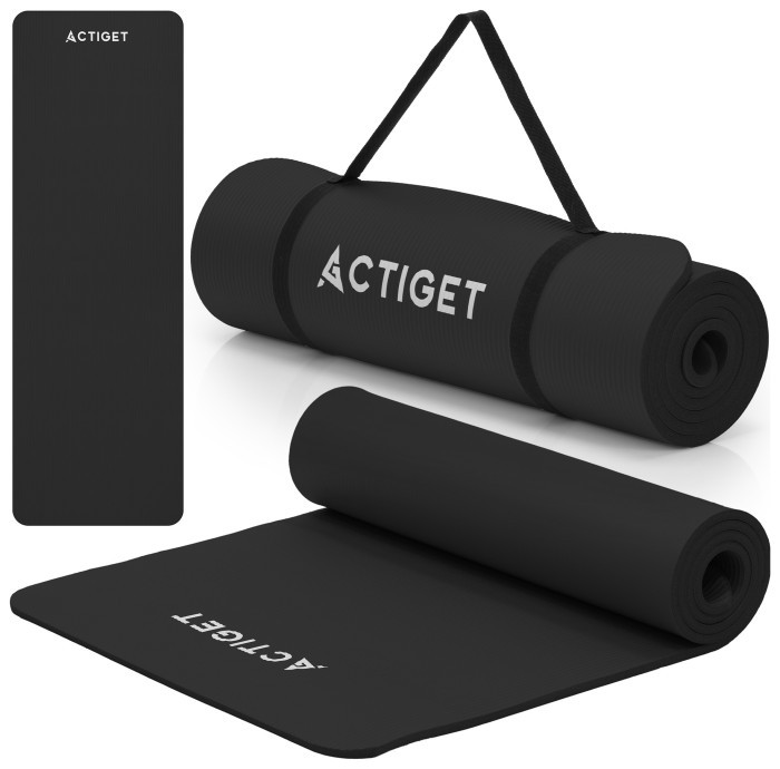 Коврик спортивный Actiget NBR 183 x 61 x 1 cм для йоги и фитнеса ACT0020 Black