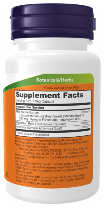 Silymarin Milk Thistle Extract 300 mg - 50 veg caps