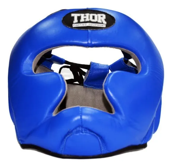 Шлем для бокса THOR 705 M / кожа / синий