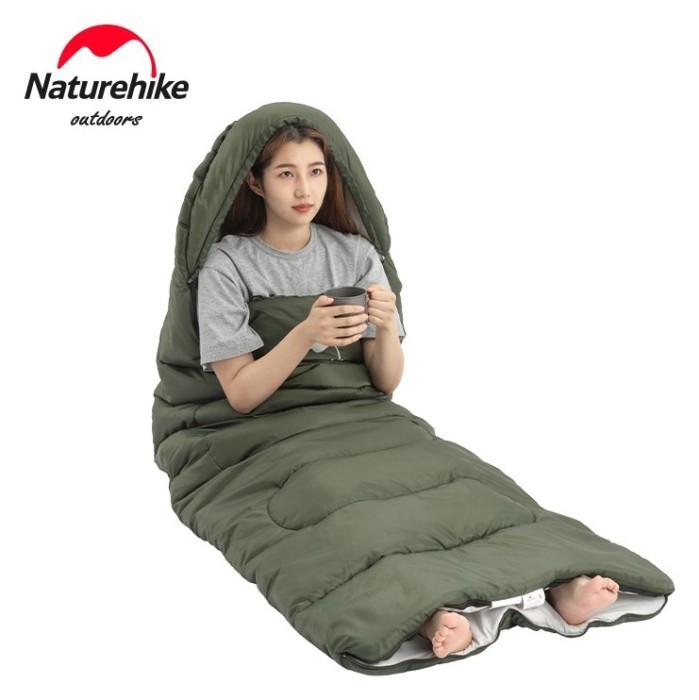 Спальный мешок Naturehike Y150L NH21MSD08, правый, темно-зеленый