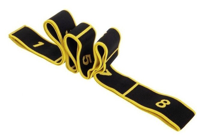 Эспандер лента EasyFit с петлями для тренировок желтый (MEDIUM)