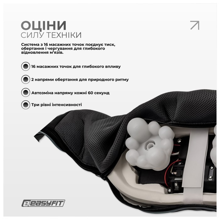 Масажер для шиї EasyFit Shiatsu (роликовий шиацу-масаж плечей і тіла)