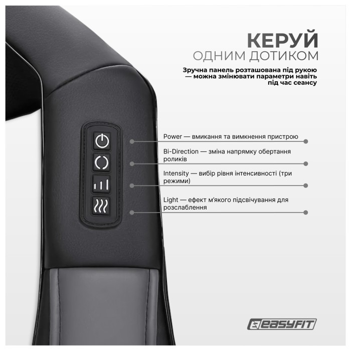Масажер для шиї EasyFit Shiatsu (роликовий шиацу-масаж плечей і тіла)