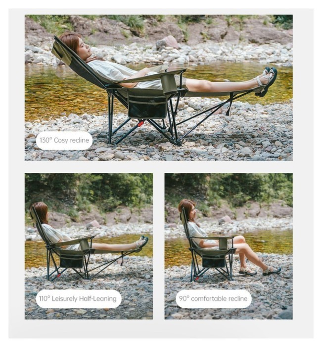 Кресло-шезлонг складной Naturehike CNK2550JJ023 Nightfall T05, сталь, хаки