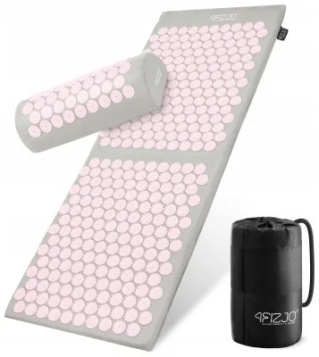 Коврик акупунктурный с валиком 4FIZJO Classic Mat XL Аппликатор Кузнецова Grey/Pink (P-5907739313294)