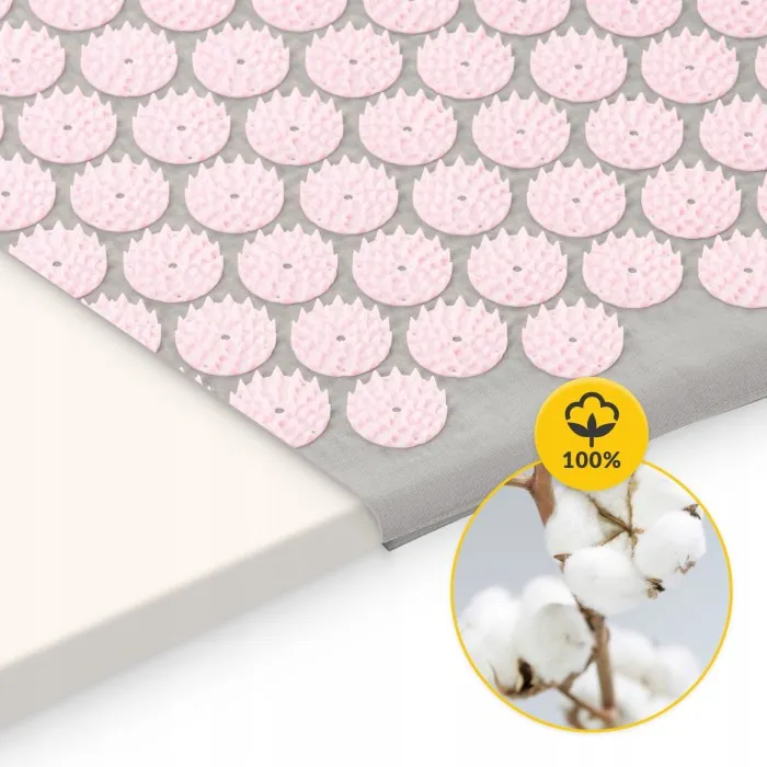 Коврик акупунктурный с валиком 4FIZJO Classic Mat XL Аппликатор Кузнецова Grey/Pink (P-5907739313294)