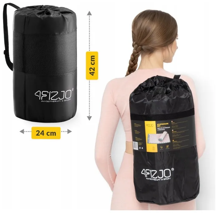 Коврик акупунктурный с валиком 4FIZJO Classic Mat XL Аппликатор Кузнецова Grey/Pink (P-5907739313294)