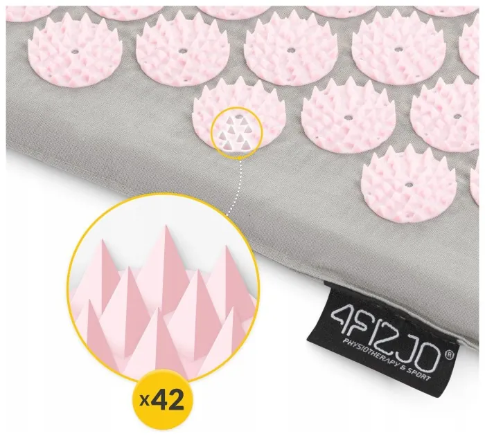 Коврик акупунктурный с валиком 4FIZJO Classic Mat XL Аппликатор Кузнецова Grey/Pink (P-5907739313294)