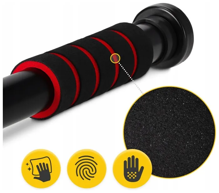 Турник раздвижной 4FIZJO Basic 61.5-100 см Black/Red (P-5905973402712)