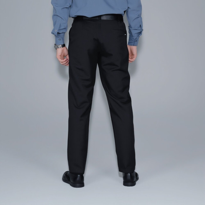 Стильные мужские брюки Slavni черные, Брюки прямого кроя Slavni Dart черные