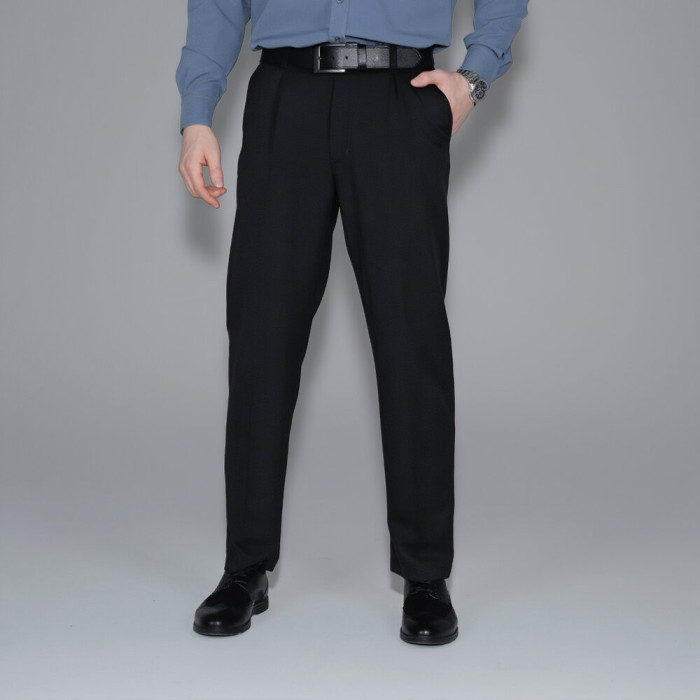 Стильные мужские брюки Slavni черные, Брюки прямого кроя Slavni Dart черные