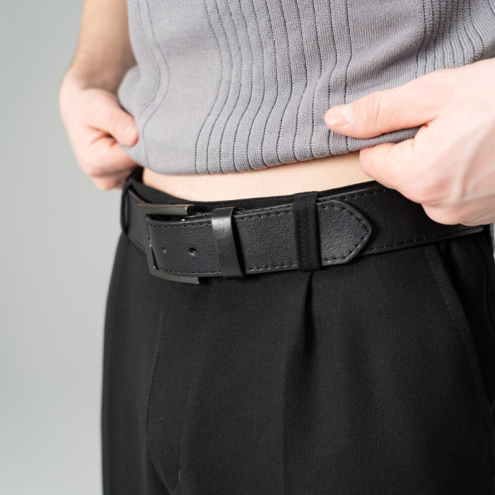 Стильные мужские брюки Slavni черные, Брюки прямого кроя Slavni Dart черные