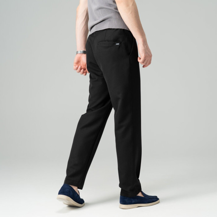 Стильные мужские брюки Slavni черные, Брюки прямого кроя Slavni Dart черные