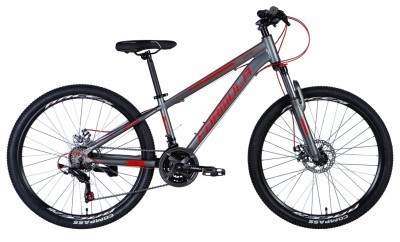 Велосипед AL 26" Formula MOTION DD рама-13" серо-красный (матовый) 2024