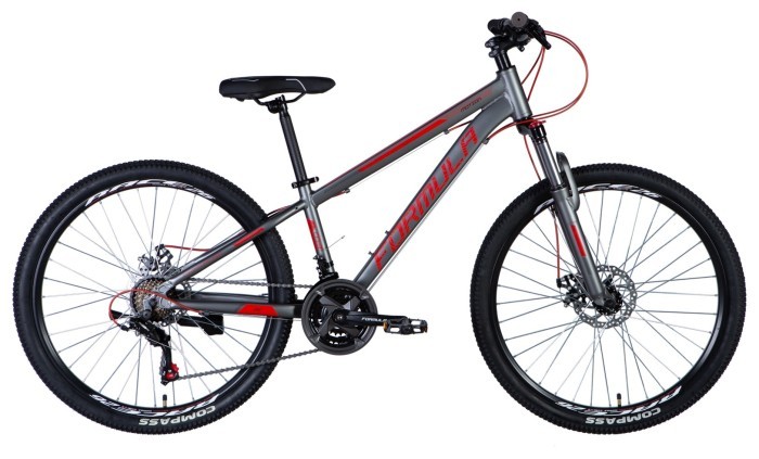 Велосипед AL 26" Formula MOTION DD рама-13" серо-красный (матовый) 2024