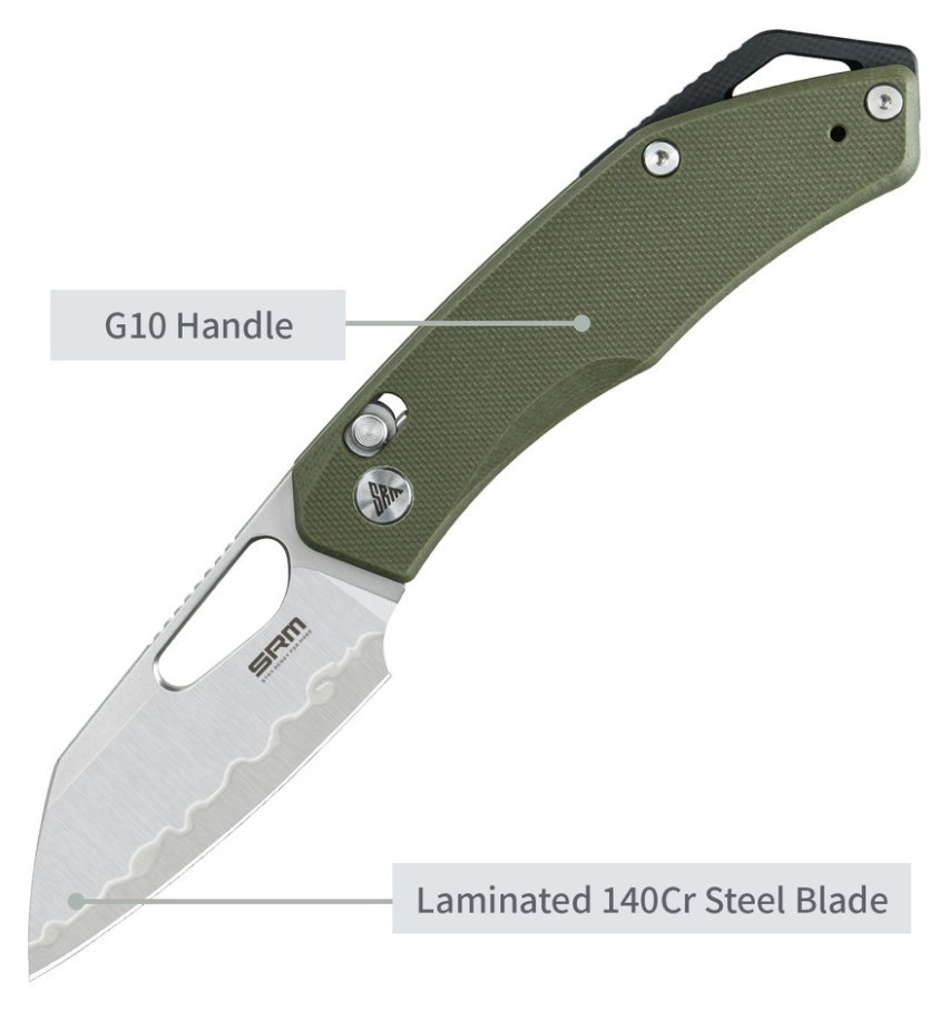 Нож складной SRM Cub 261M-GP2, зеленый
