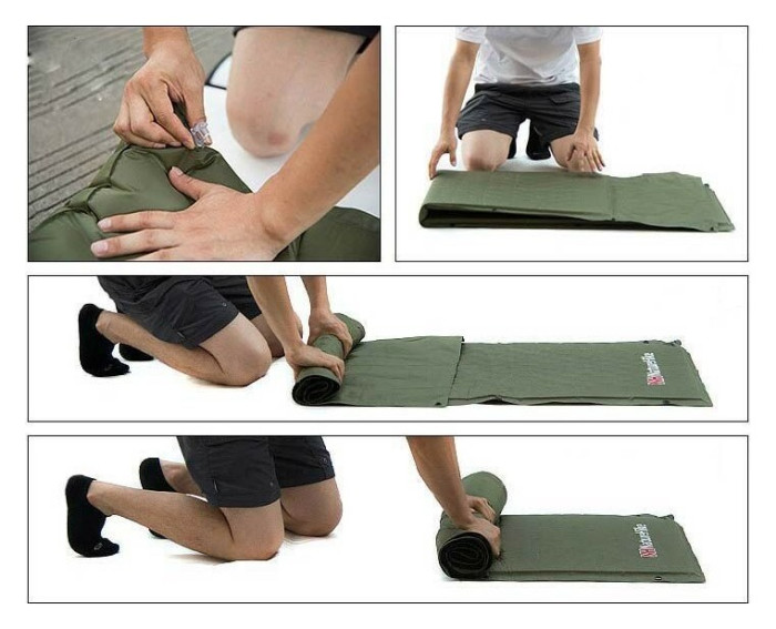 Килимок самонадувний з подушкою Naturehike NH15Q002-D, 25мм, блакитний