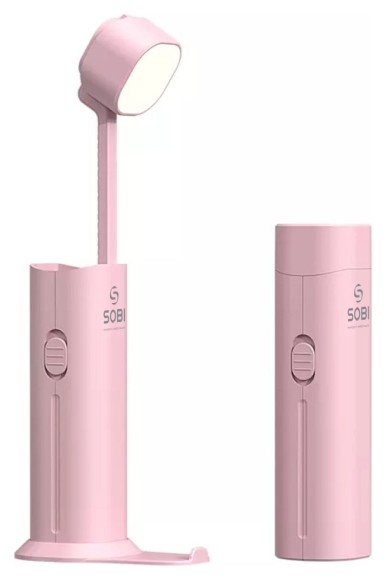 Power Bank Лампа Sobi D16 5000 mAh Pink, укр