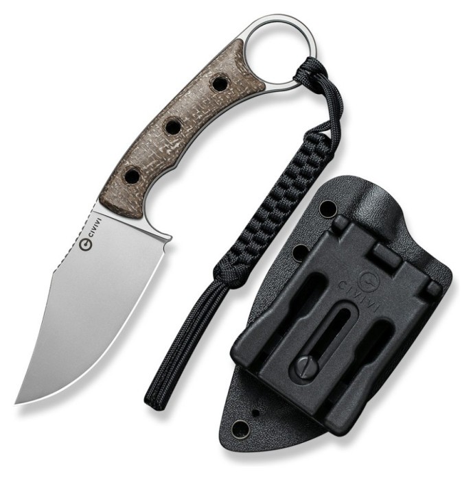 Ніж фіксований тактичний Civivi Midwatch, (8.6 см) N690 / Micarta коричневий, укр, укр