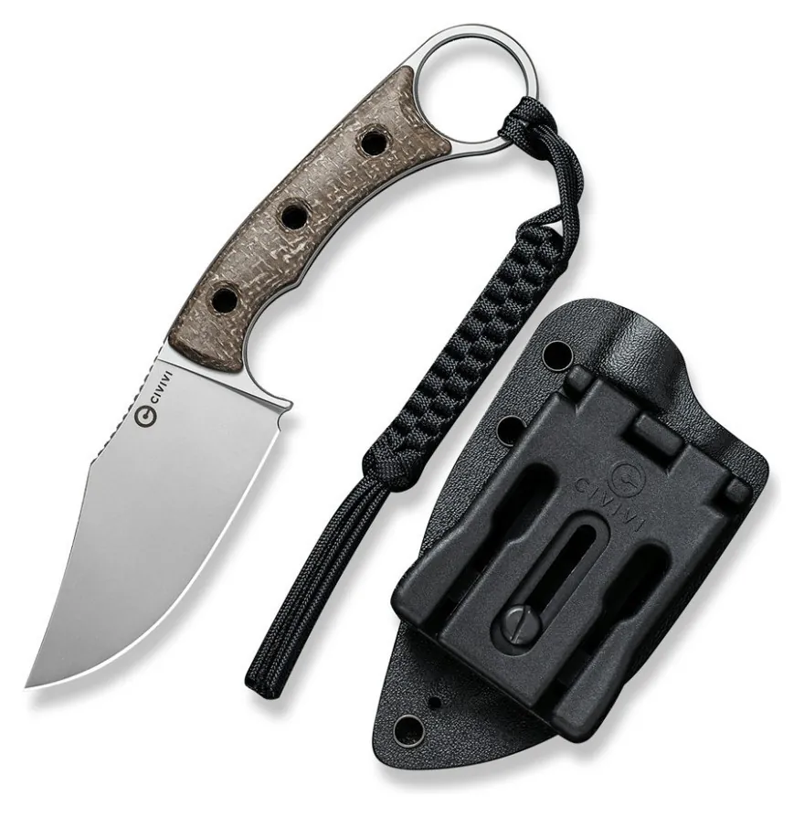 Ніж фіксований тактичний Civivi Midwatch, (8.6 см) N690 / Micarta коричневий (FNR_C20059B-2)