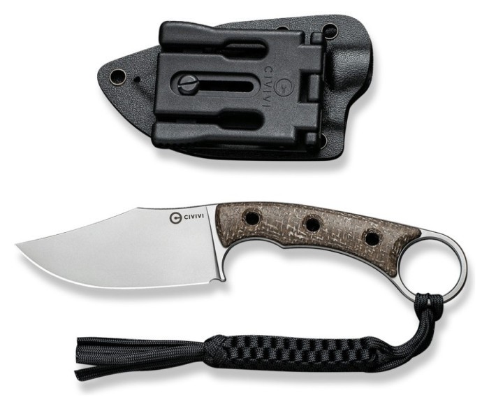 Ніж фіксований тактичний Civivi Midwatch, (8.6 см) N690 / Micarta коричневий