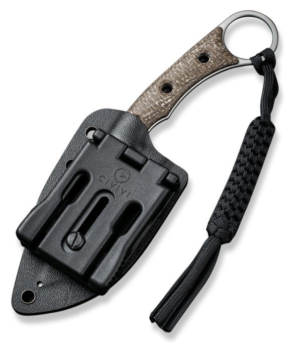Ніж фіксований тактичний Civivi Midwatch, (8.6 см) N690 / Micarta коричневий, укр, укр
