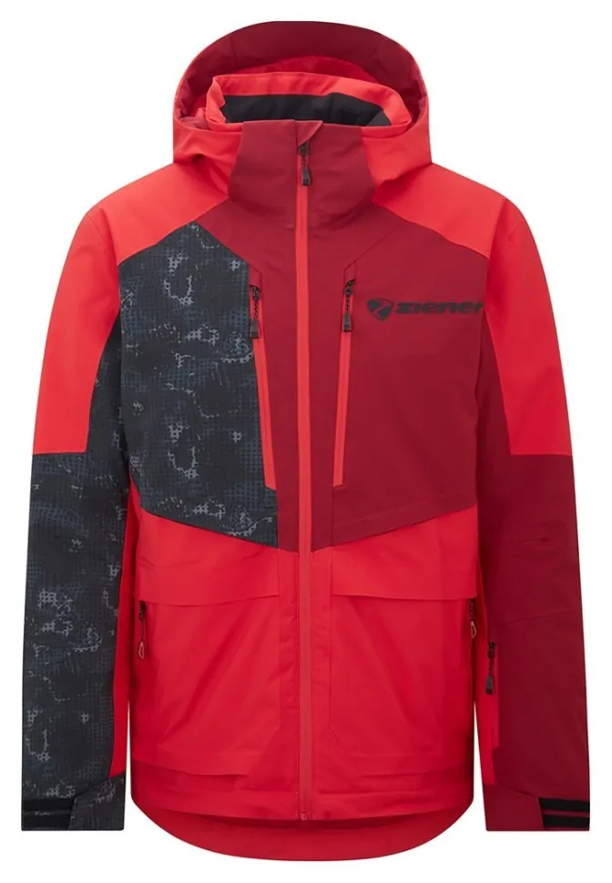 Ziener куртка лижна Trivor 2026 red-black foggy print 50 (50)