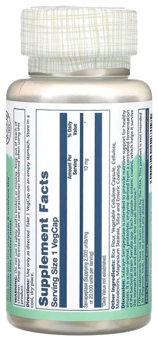 Serrapeptase 10mg - 90 vcaps