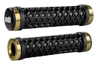 Гріпси ODI Vans® Lock-On Grips, Black w/ Gold Clamps (чорні з золотими замками)