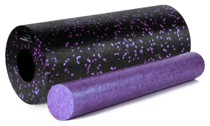 Массажний набір PowerPlay PP_4015 EPP Foam Roller Set 4in1 (2-а ролі + 2-а м'ячі) Чорно-Фіолетовий