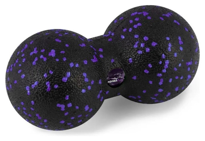 Массажний набір PowerPlay PP_4015 EPP Foam Roller Set 4in1 (2-а ролі + 2-а м'ячі) Чорно-Фіолетовий