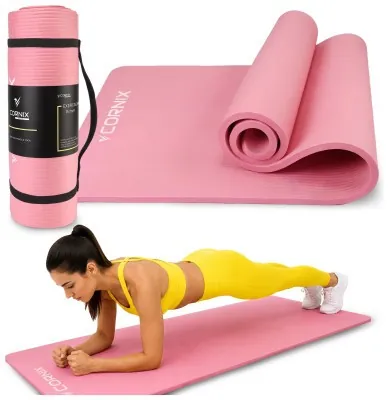 Килимок спортивний Cornix NBR 183 x 61 x 1.5 cм для йоги та фітнесу XR-0497 Pink