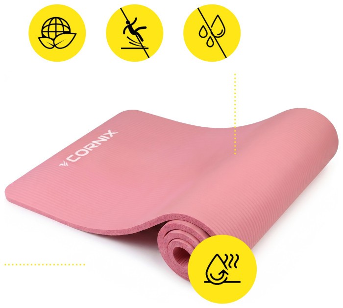 Килимок спортивний Cornix NBR 183 x 61 x 1.5 cм для йоги та фітнесу XR-0497 Pink