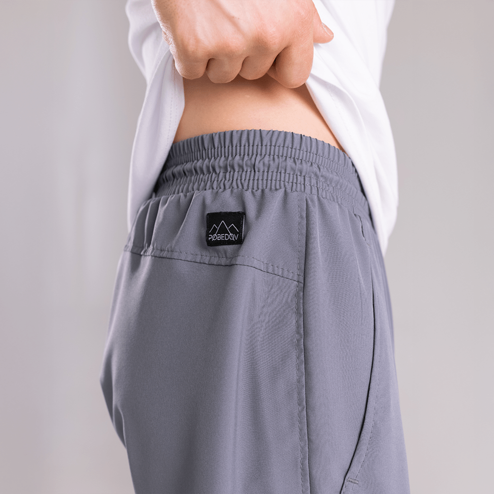 Однотонные базовые мужские брюки весна лето темно-серый антрацит Pobedov Aero